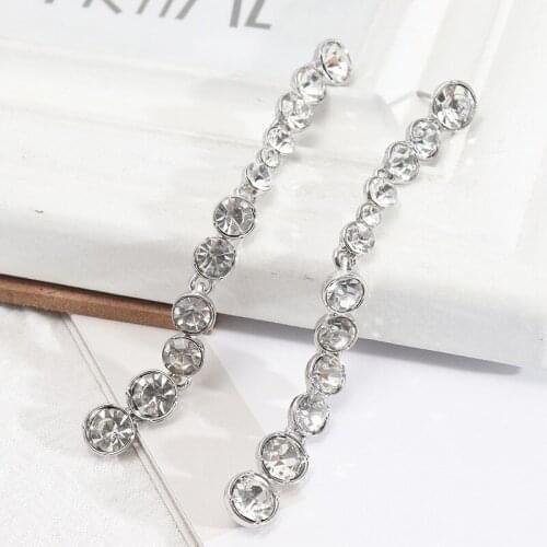 Fashion Long Rhinestone Tassels Charm Earrings stud European America Brand Jewelry for Women