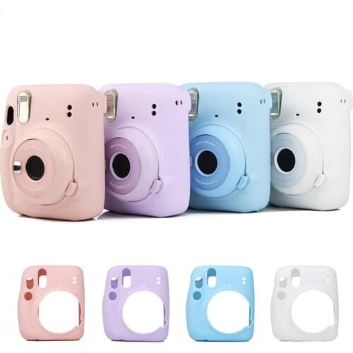 Fashion Pure Colors Protective Soft Shell Cover For Fujifilm Instax Polaroid Mini 11 Mini11 Camera Jelly Color Silicone Case Bag