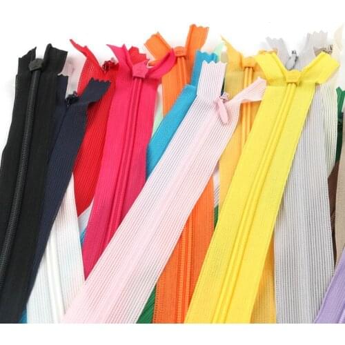 22pcs/lot Invisible Zipper 60cm Back Cushion Skirt Hidden Nylon Zipper for Sewing/Garment Accessories DIY Black White Red