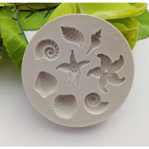 Ocean Biological Conch Sea Shells Fondant Cake Silicone Mold Chocolate Mould Kitchen Baking Tools