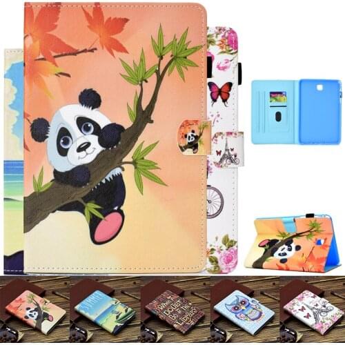 For Samsung Galaxy Tab T350 Cover New Folding original Cartoon card holder magnet coque 2015 A 8.0" T355 Tablet Case Flip Stand