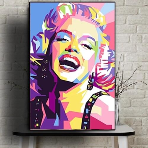 Sexy Goddess Marilyn Monroe Punk Style Portrait Canvas Painting Posters and Prints Wall Art Pictures for Living Room Home Decor