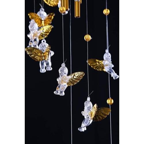 Wind Chimes Angel Hanging Ornaments Decorative Pendants Home Decorations for Living Room Bedroom Golden/Silver