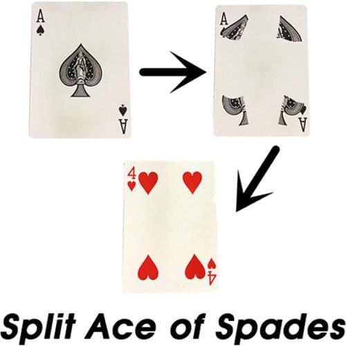 Split Ace of Spades Magic Tricks Close Up Stage Magia Prediction Card Magie Mentalism Illusion Gimmick Props for Magicians