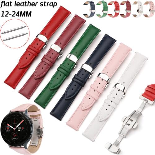 Replacement Genuine Leather Watch Bands 12mm 14mm 16mm 18mm 20mm 22mm 24mm Watch Strap Butterfly Buckle Accessories Wrist Band