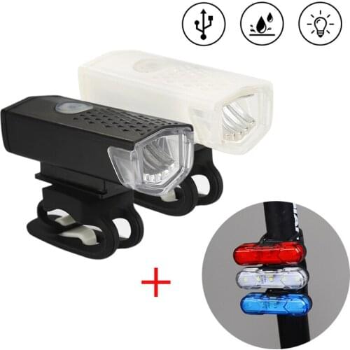 MTB Bike Light Headlight USB Rechargeable Bicycle Taillight Handlebar Safety Warning Light Night Cycling Lamp Bike Accessories
