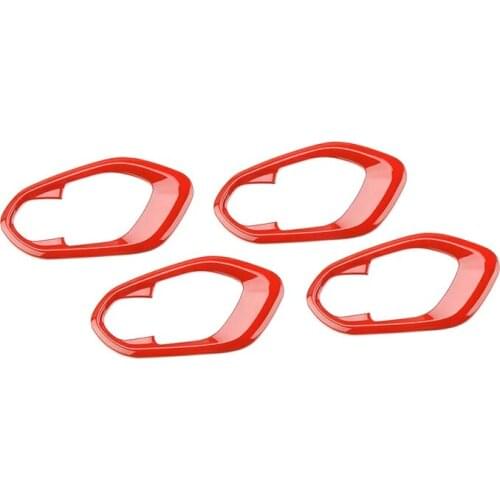 Interior Door Handle Bowl Frame Trim Decor Cover for Jeep Cherokee 2014 2015 2016 2017 2018 2019 2020 Accessories Red