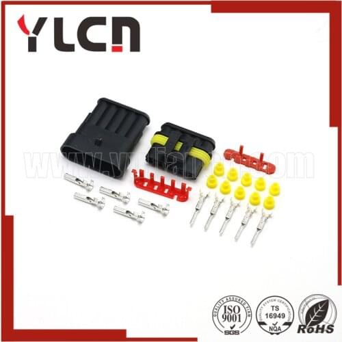 3 Sets Five Pins Male Female Electrical Wire Connector Plugs AMP 1.5 Series AMP 282089-1 282107-1 High Quality