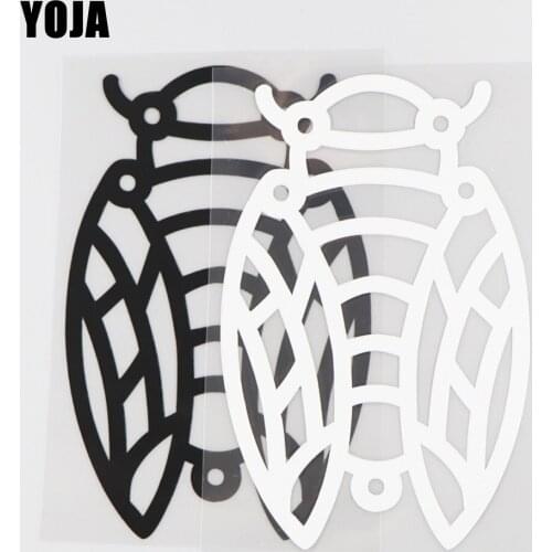 YOJA 9.9×15.4CM Vinyl Creative Cicada Cartoon Animals Decal Car Stickers Black/Silve0r 19C-0125