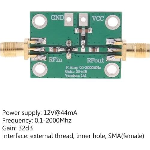 0.1-2000MHz 2GHz RF Wideband Low Noise Amplifier LNA Broadband Module Gain 30dB 85AC