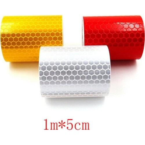 1pc 5x100cm Self Adhesive Waterproof Pure Color Reflect Light Safety Security Caution Reflective Tape Warning Tape Sticker