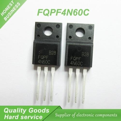 10pcs FQPF4N60C 4N60C FQPF4N60 MOSFET 600V TO-220F N-Channel new original