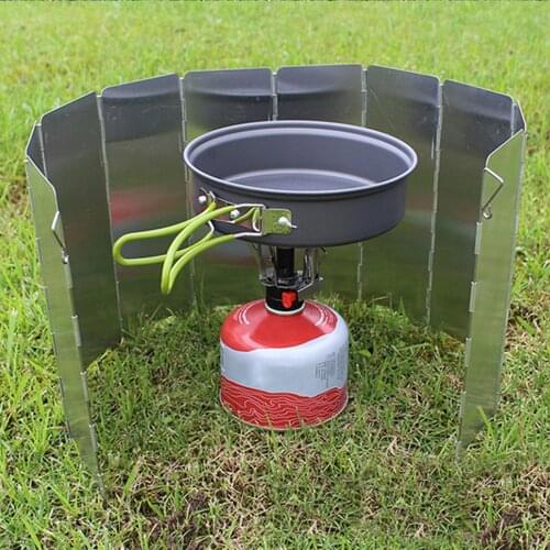 10Pcs/Set Outdoor Picnic Gas Stove Wind Shield Foldable Burner Windproof Screen