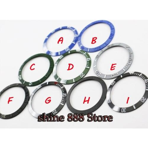 38mm Red Black Blue Green Ceramic bezel insert for 40mm submariner GMT automatic mens watch (9 types)