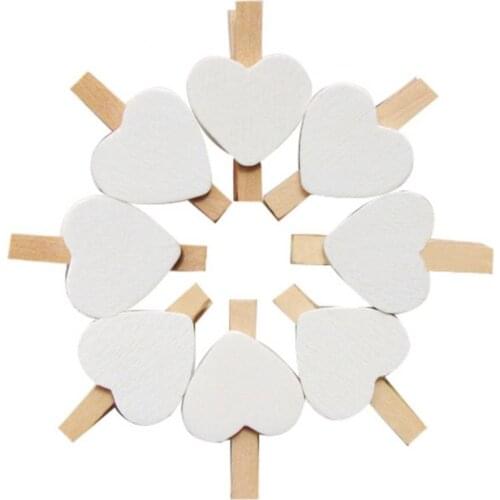 50Pcs Wooden Clips Love Heart Pegs Clothespin party Christmas DIY Cute Wedding Decor Craft DIY Decorations