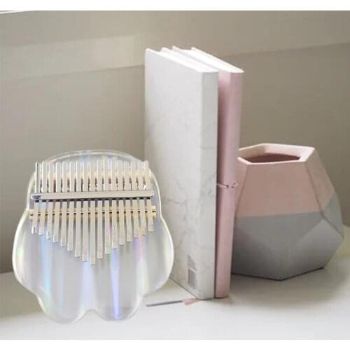 M5TC Acrylic Kalimba Thumb Piano 17 Keys, Transparent Finger Piano Gifts for Beginners,Birthday Gift (Colorful)