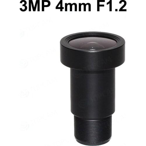 Free Shipping 3Megapixel Fixed M12 CCTV Lens 4mm f1.2 85 Degree 1/2.5 Inch For IMX226 IMX178 IP Camera or 4K Action Cam