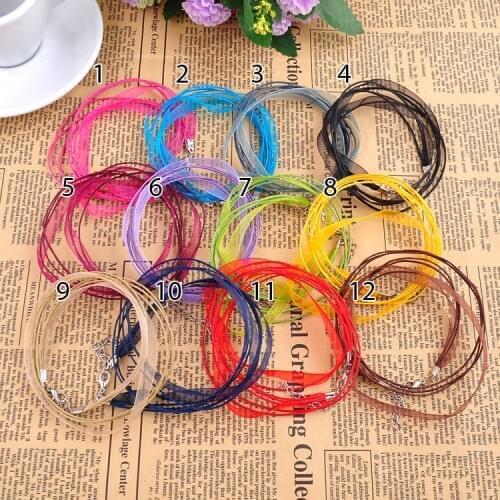 Free Shipping New Silk Organza Ribbon Necklace Strap wax Cord 18" Chain 10pcs/lot Lobster Clasp U choose color