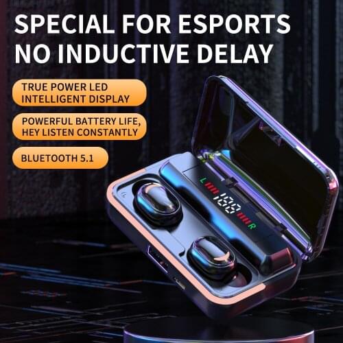 Tws wireless bluetooth headset sports stereo headset with noise reduction mini headset LED digital power display