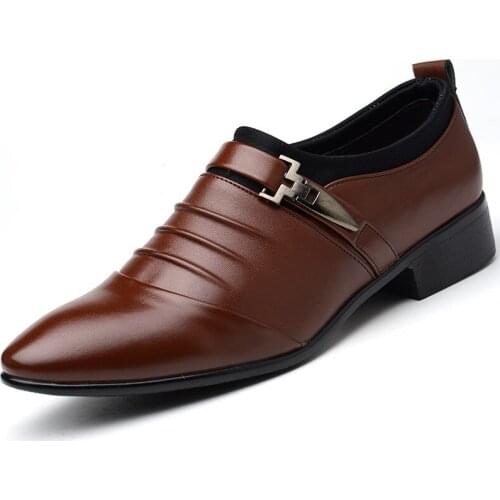 Brand Artificial Leather Mens Formal Shoes Dress Shoes Fashion Business Affairs Design Oxford Wedding Shoes White