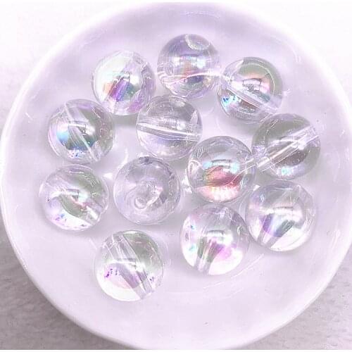 4-14mm AB Colour Acrylic Beads Round Loose Spacer Beads for Jewelry Makeing DIY Clothing Accessories
