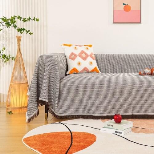 Decorative Sofa Blanket for Living Room Anti-slip Slipcover Knitted Thread Throws Piano Dustproof Cover Tablecloth Tapestry