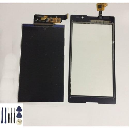 For Sony Xperia C S39H C2304 C2305 S39 Black / White Touch Screen Panel Digitizer + LCD Display Monitor Module + Free Tools