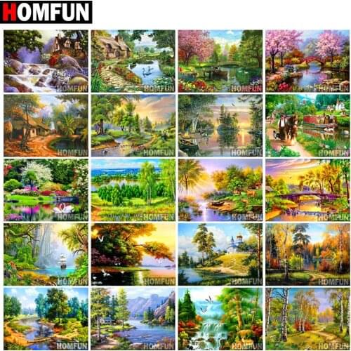 HOMFUN 3D Diamond Painting "Tree landscape" DIY Full Rhinestones Drill Cross-stitch Kits Square Round Diamond Embroidery