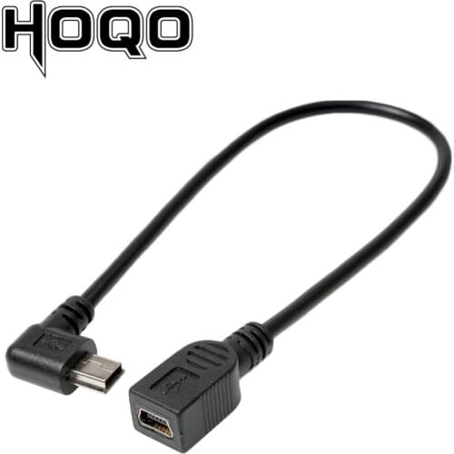 90 degree Right angle Mini USB Extension Cable Panel Mount Sync Date Charge for Motherboard Mini-USB Male to Female Cord