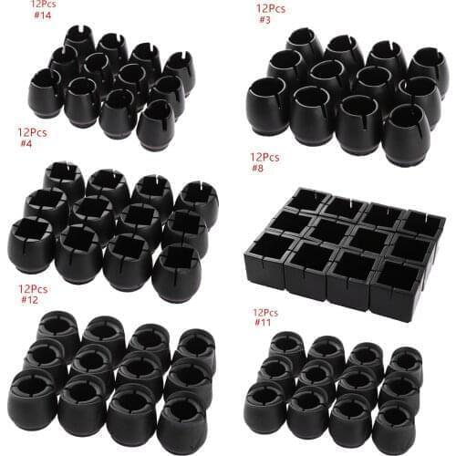 12Pcs Table Chair Leg Caps Rubber Feet Chair leg protector Furniture Foot Table Chair Leg End Caps Covers Tips Floor Protectors