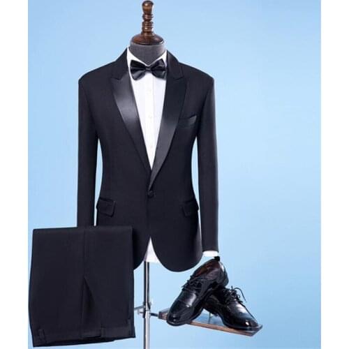 Suits mens blazers wedding dress best man host stage adult chorus plus size clothing black white abito uomo elegante estivo