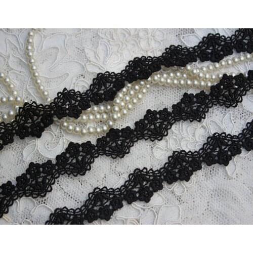 0.787inch 2cm wide-15yards/lot Diy Craft Black Water Soluble Lace Trim Venise Embroidered LaceTrim