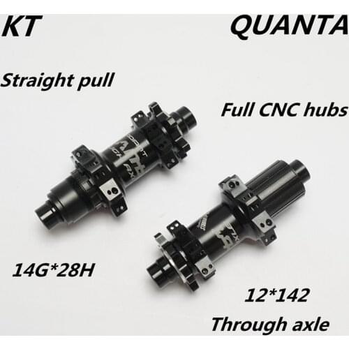 KT QUANTA THROUGH AXLE 12*142 28H Straight Pull MTB Moutain Bike Through Axle 135QR 28H MTB Straight Pull Bicycle Rear Hubs