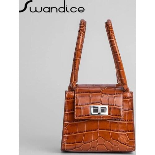 Mini Vingtage Crocodile Python Pattern Box Handbags Fashion Simple Flap Top Handle Bags Women Female Ladies Purses 2021 Niche