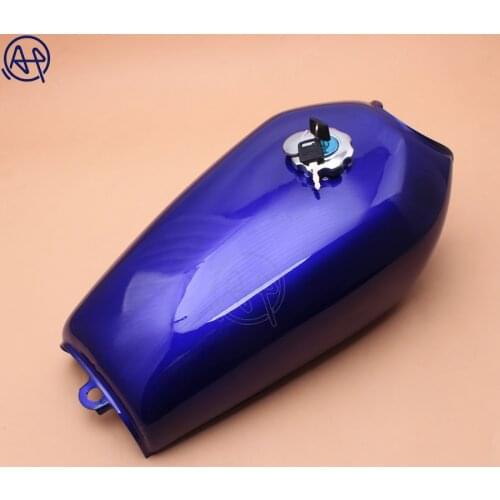 Motorcycle 9L Dark Blue Cafe Racer Gas Capacity Tank Universal Fuel Tank with Thick Iron Cap Switch for Honda CG125 CG125S CG250