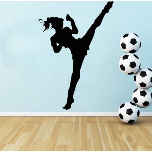 Boxing Girl Wall Stickers Gym Club Vinyl Decal Girls Room Decoration Martial Arts Mural Fighting Skill Sports Pugilism O113