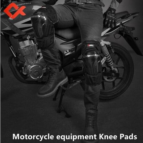Carbon Fiber Knee Pads Bike Windproof Drop-proof Motorcycle Knee Pads Protective Gear Knee Pads for Moto Motorbike Protection