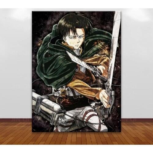 Wall Art HD Prints Attack on Titan Anime Canvas Paintings Levi Ackerman Poster Home Decor Modular Pictures For Bedroom Framed