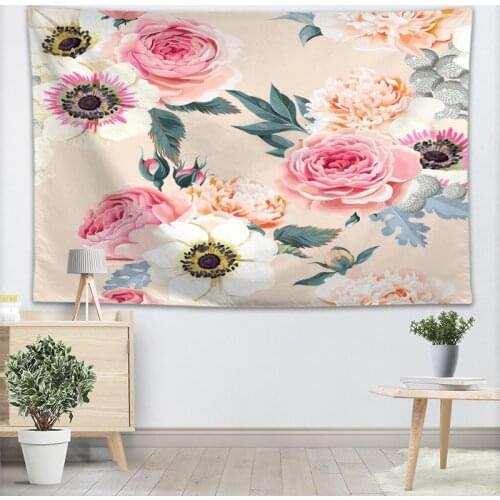 Flower Pattern Wall Tapestry Custom Your Pattern Yoga Office Sofa Tapestry Bedspread For Kids Room College Dorm Decoration