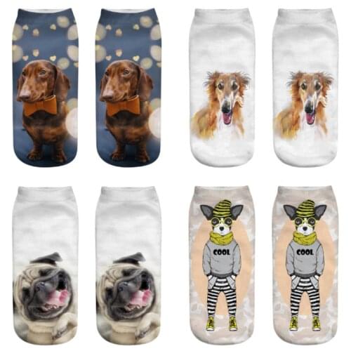 New 3D Print Funny Cute Cartoon Kitten Unisex Short Socks Creative Colorful Multiple Cat Face Happy Low Ankle Socks For Women