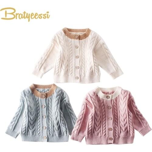New Baby Sweater Cotton Knit Baby Girl Clothes Winter Spring Autumn Infant Coat Toddler Baby Cardigan Coats 1PC