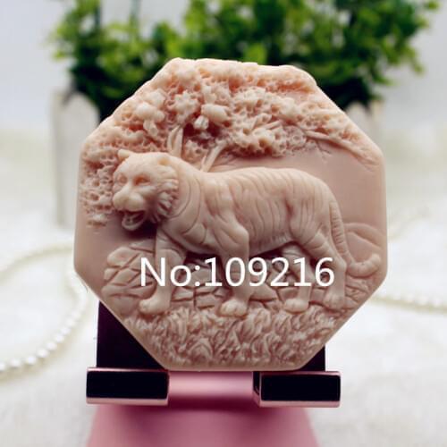 New Product!!1pcs The Chinese Zodiac Tiger (zx343) Food Grade Silicone Handmade Soap Mold Crafts DIY Mould