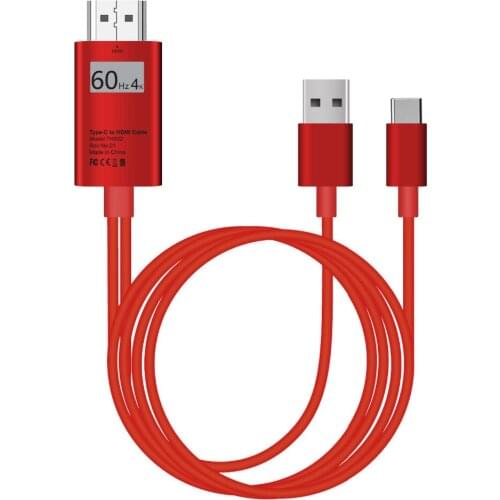 USB Type C To HDMI Adapter with Charging Cable Thunderbolt 3 To HDMI 4K 60Hz for Galaxy S9 Plus Note 8, Macbook Pro ChromeBook