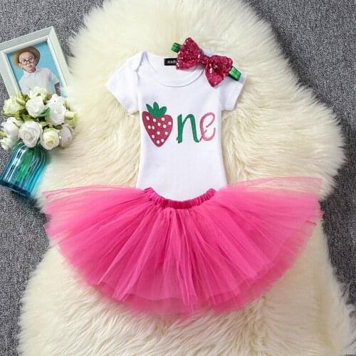 1 Year Old 3PCS Baby Girl Dress Princess Girls Tutu Dress Tolldler Kids Clothes Baby Baptism 1st First Birthday Dresses vestido