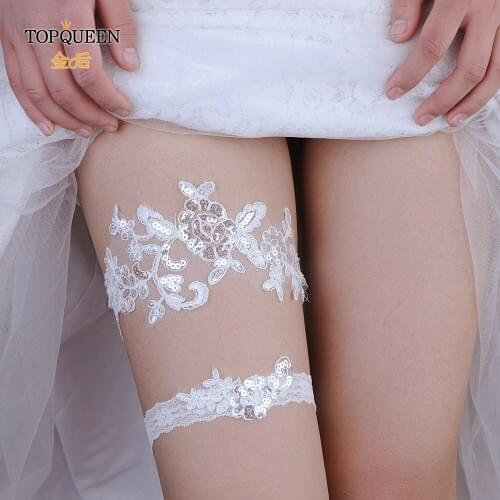 TOPQUEEN Lady Sexy Bridal Garter Stocking Lace Garter Belt Legs Ring Harness Women Belt Wedding Garter Bridal Girl TH17 18