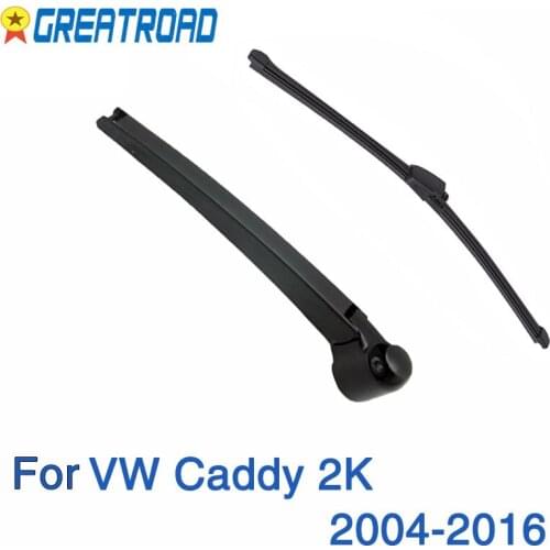 Wiper 16" Rear Wiper Blade & Arm Set Kit Fit For VW Caddy 2K 2004-2016 Windshield Windscreen Rear Window