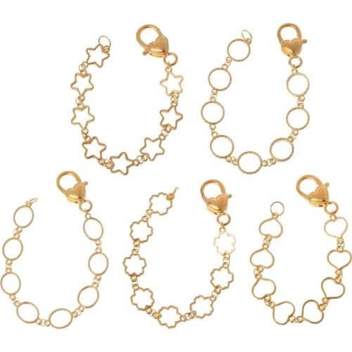 DIY Metal Blank Frame Chain Bracelet Round Heart Bezel Setting UV Resin Jewelry