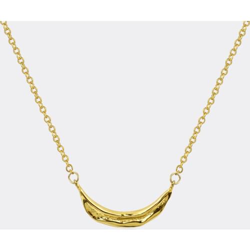 925 Sterling Silver Irregular Curve Necklace for Women Men Gold Metal Charm Necklace French Jewelry 2021