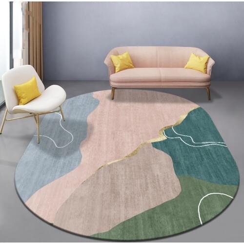 Modern Simple Geometry Carpet And Rug For Home Living Room Oval Large Coffee Table Blanket Floor Mat Yoga Mat Non-Slip