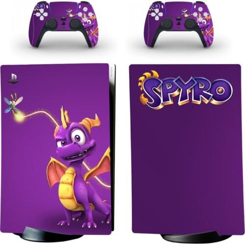 Spyro Dragon PS5 Digital Edition Skin Sticker Decal Cover for PlayStation 5 Console and 2 Controllers PS5 Skin Sticker Vinyl